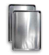 Commercial Quality Cookie Sheet and Rack - Aluminum Half Sheet Baking Pan and Stainless Steel Cooling Rack Set 13x18 Rust & Warp Resistant, Heavy Duty