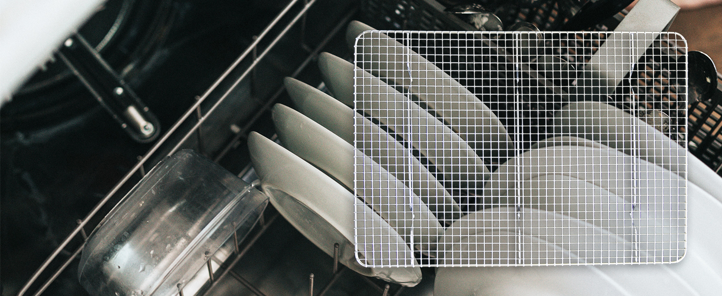 Commercial Quality Cookie Sheet and Rack - Aluminum Half Sheet Baking Pan and Stainless Steel Cooling Rack Set 13x18 Rust & Warp Resistant, Heavy Duty