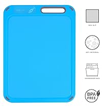 Plastic Cutting Board, Set of 4 with Storage Stand, Color Box Packed, BPA-Free, Preventing Cross-contamination of Different Food Types, Dishwasher Safe