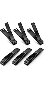 Mudder 6 Pcs Silver Large Nail Clippers Stainless Steel Ultra Sharp Sturdy Fingernail and Toenail Clipper Cutters Straight Edge Toenails Nail Trimmer Cutters for Men Women Thick Nails Anti-slip Handle