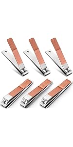 Mudder 6 Pcs Silver Large Nail Clippers Stainless Steel Ultra Sharp Sturdy Fingernail and Toenail Clipper Cutters Straight Edge Toenails Nail Trimmer Cutters for Men Women Thick Nails Anti-slip Handle