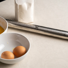 Ultra Cuisine French Rolling Pin for Baking – Tapered Stainless Steel Design with Measurements, Professional or Home Use with Pizza, Cookie, & Pastry Dough, or Fondant and Pie Crust – Dishwasher-Safe