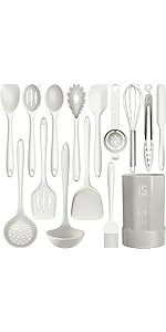 AOTHOD Silicone Cooking Utensils Set - 446°F Heat Resistant Kitchen Utensils,Turner Tongs,Spatula,Spoon,Brush,Whisk,Kitchen Utensil Gadgets Tools Set for Nonstick Cookware,Dishwasher Safe (BPA Free)