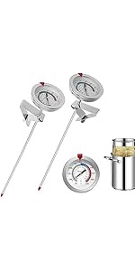 Efeng 15“ turkey fryer thermometer with pot clip (2 Pack), 2