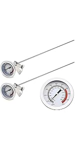 Efeng 15“ turkey fryer thermometer with pot clip (2 Pack), 2
