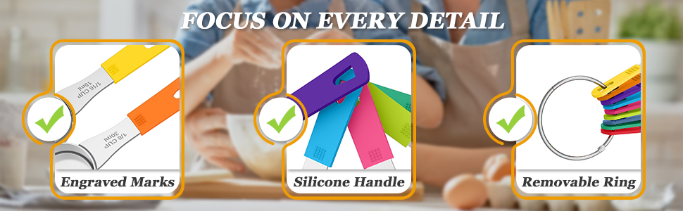 Wildone 8-Piece Measuring Cups Set, Stainless Steel Nesting Measuring Cups, Perfect for Dry and Liquid Ingredients, Dishwasher Safe