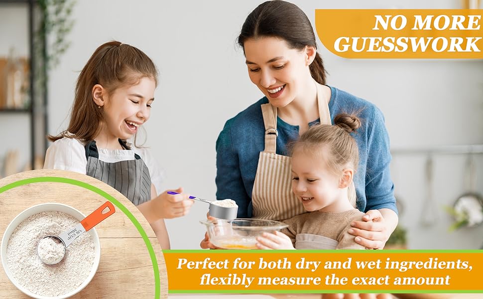 Wildone 8-Piece Measuring Cups Set, Stainless Steel Nesting Measuring Cups, Perfect for Dry and Liquid Ingredients, Dishwasher Safe