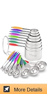 Wildone 8-Piece Measuring Cups Set, Stainless Steel Nesting Measuring Cups, Perfect for Dry and Liquid Ingredients, Dishwasher Safe