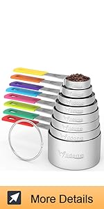 Wildone 8-Piece Measuring Cups Set, Stainless Steel Nesting Measuring Cups, Perfect for Dry and Liquid Ingredients, Dishwasher Safe