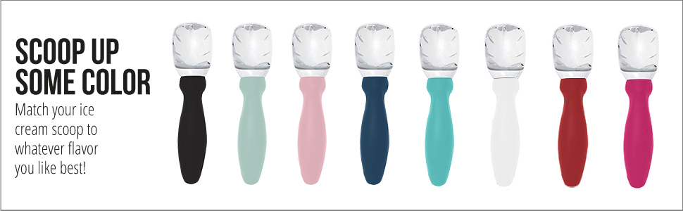 GORILLA GRIP BPA-Free Heavy Duty Ice Cream Scoop, Comfortable Ergonomic Handle, Professional Grade Scooper, Perfect Round Scoops, Spoon Frozen Hard Gelato Sorbet Cookie Dough, Kitchen Tool, Turquoise