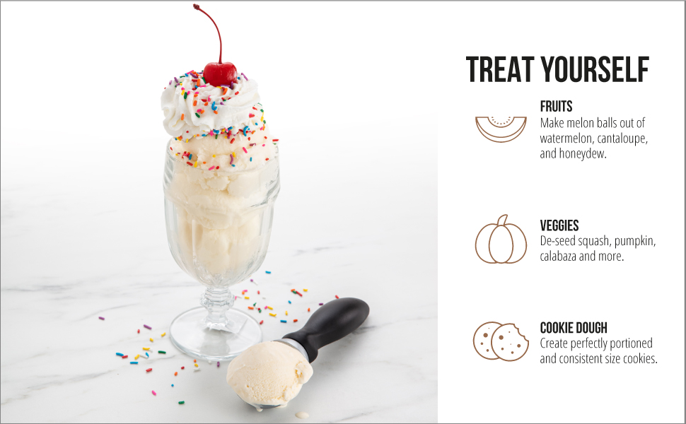 GORILLA GRIP BPA-Free Heavy Duty Ice Cream Scoop, Comfortable Ergonomic Handle, Professional Grade Scooper, Perfect Round Scoops, Spoon Frozen Hard Gelato Sorbet Cookie Dough, Kitchen Tool, Turquoise