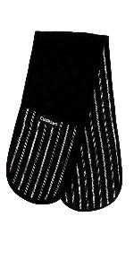 Cuisinart Chambray Neoprene Oven Mitts, 2pk - Non-Slip Heat Resistant Oven Gloves with Premium Insulation, Protect Hands and Surfaces-Ideal Kitchen Set with Faux Leather Loop-Marine