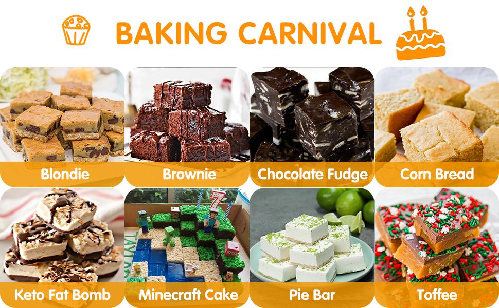 SILIVO Silicone Brownie Pan with Dividers - 2 Pack 12-Cavity Non-Stick Silicone Molds for Brownie Bites, Fudges and Minecraft Cakes