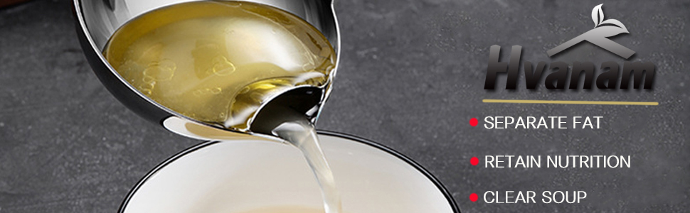 Stainless Steel Oil Separator Soup Ladle Gravy Food Fat Separator Skimmer Spoon Grease Strainer Separater Hot Pot Oil Filter Spoon For Home Kitchen And Cooking,Soup Colander 12 Inch