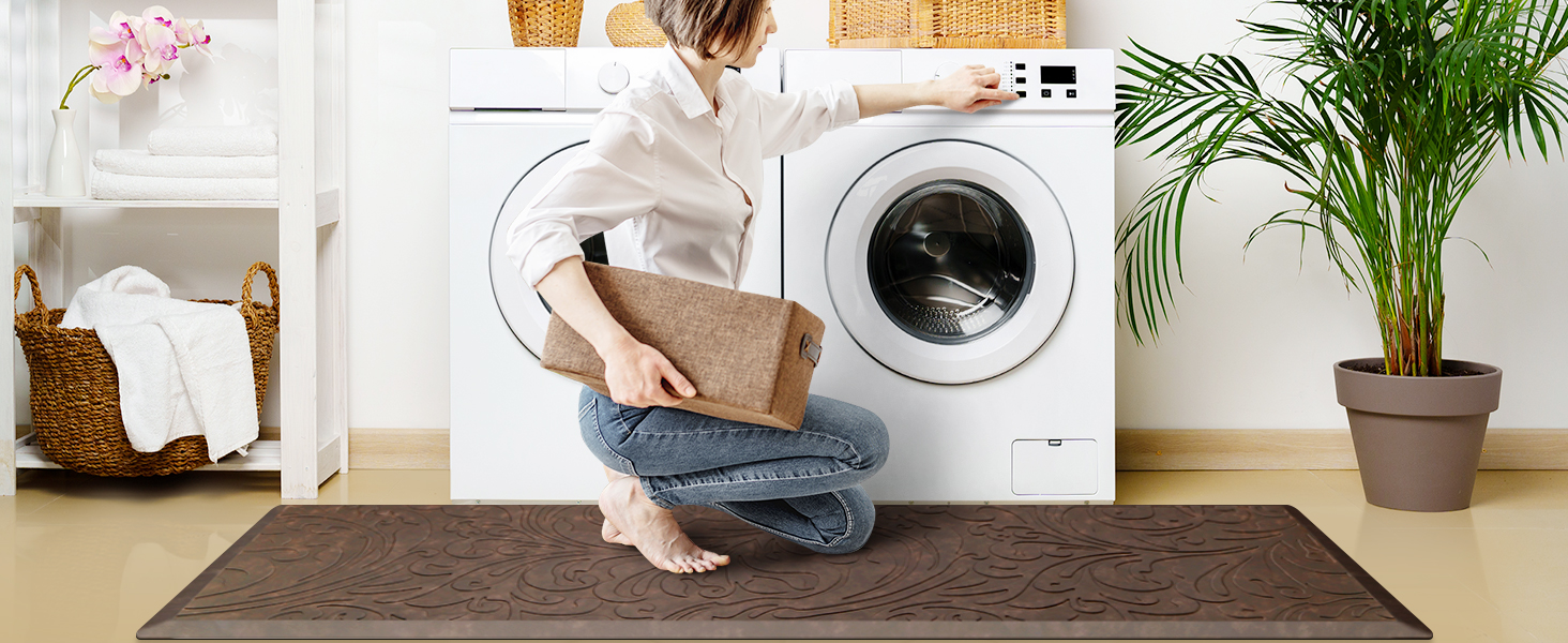 KMAT Kitchen Mat Cushioned Anti-Fatigue Waterproof Non-Slip Standing Mat Ergonomic Comfort Rug for Home,Office,Sink,Laundry,Desk 17.3