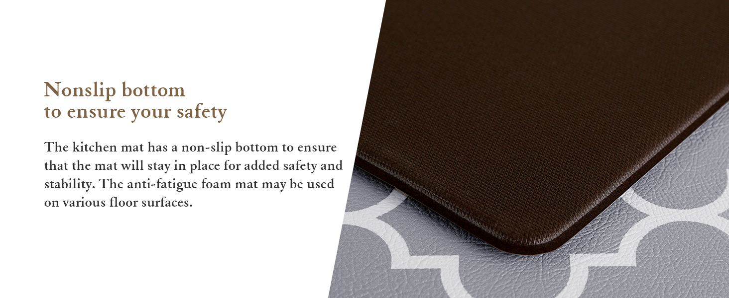 KMAT Kitchen Mat [2 PCS] Cushioned Anti-Fatigue Kitchen Rug, Waterproof Non-Slip Kitchen Mats and Rugs Heavy Duty PVC Ergonomic Comfort Foam Rug for Kitchen, Floor Home, Office, Sink, Laundry,Grey