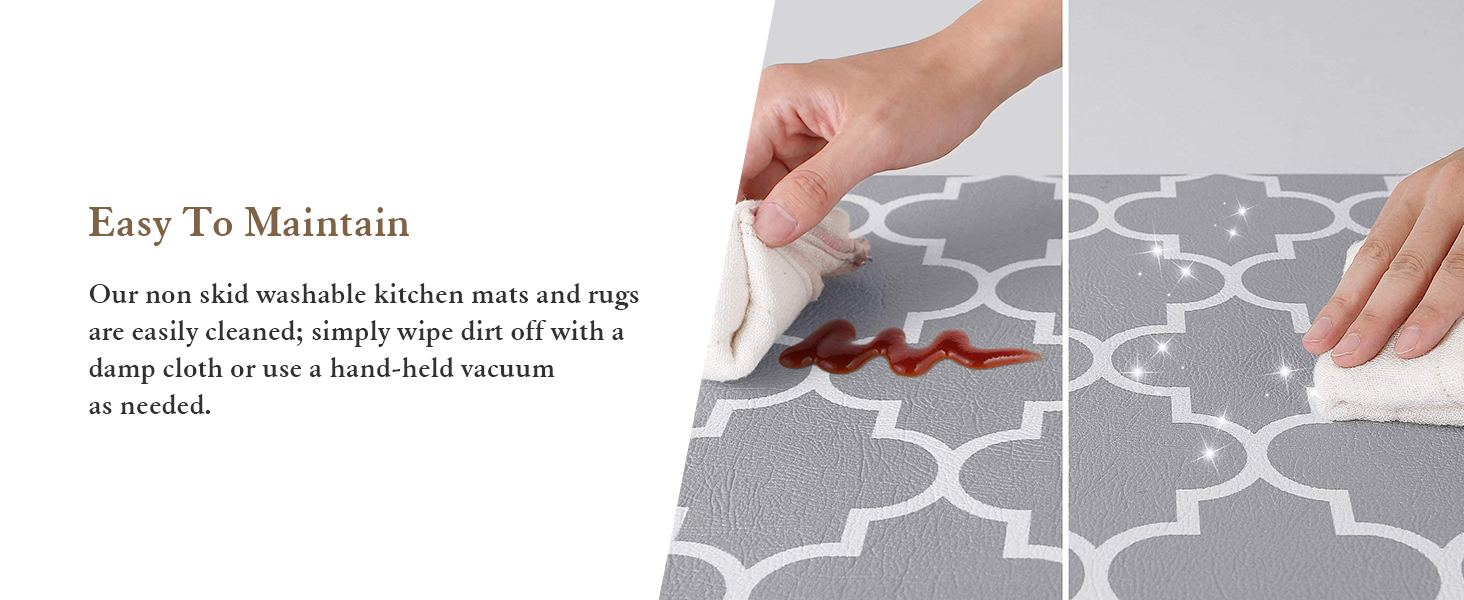KMAT Kitchen Mat [2 PCS] Cushioned Anti-Fatigue Kitchen Rug, Waterproof Non-Slip Kitchen Mats and Rugs Heavy Duty PVC Ergonomic Comfort Foam Rug for Kitchen, Floor Home, Office, Sink, Laundry,Grey