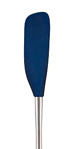 Tovolo Flex-Core Silicone Spatula Metal Handle for Scraping Bowls Mixing and Baking, Dishwasher Safe Heat Resistant Stainless Steel Silicone Spatula for Cast Iron and Nonstick Cookware, Deep Indigo