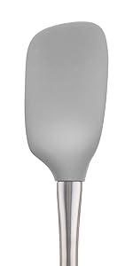 Tovolo Flex-Core Silicone Spatula Metal Handle for Scraping Bowls Mixing and Baking, Dishwasher Safe Heat Resistant Stainless Steel Silicone Spatula for Cast Iron and Nonstick Cookware, Deep Indigo