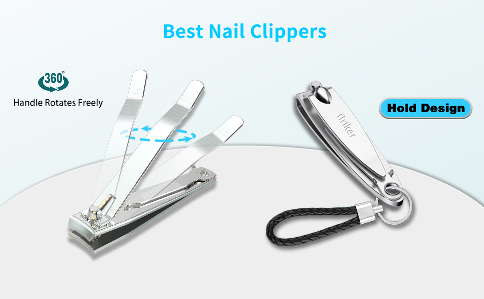 Nail Clipper Set,Premium Stainless Steel Fingernail and Toenail Clipper Cutters with Nail File, Sharp Effortless Nail Clippers Set for Men & Women(Silver)