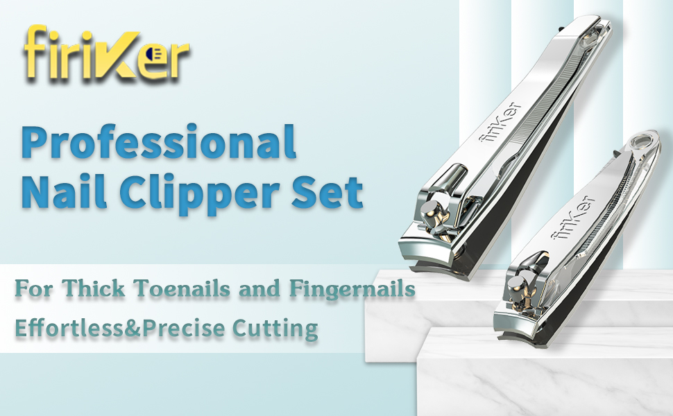 Nail Clipper Set,Premium Stainless Steel Fingernail and Toenail Clipper Cutters with Nail File, Sharp Effortless Nail Clippers Set for Men & Women(Silver)