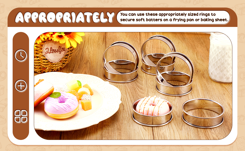 Boao 16 Pcs English Muffin Rings Nonstick Double Rolled Crumpet Rings Round Cookie Cutter Biscuit Cutters Double Rolled Tart Stainless Steel Round Muffin Tart Molds for Home Baking(3 Inch)