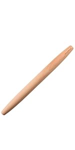 Muso Wood Sapele Wooden French Rolling Pin for Baking, Tapered Roller for Fondant, Pie Crust, Cookie, Pastry (French 15-3/4inch)