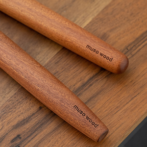 Muso Wood Sapele Wooden French Rolling Pin for Baking, Tapered Roller for Fondant, Pie Crust, Cookie, Pastry (French 15-3/4inch)