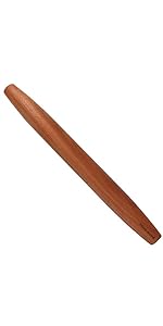 Muso Wood Sapele Wooden French Rolling Pin for Baking, Tapered Roller for Fondant, Pie Crust, Cookie, Pastry (French 15-3/4inch)
