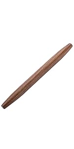Muso Wood Sapele Wooden French Rolling Pin for Baking, Tapered Roller for Fondant, Pie Crust, Cookie, Pastry (French 15-3/4inch)