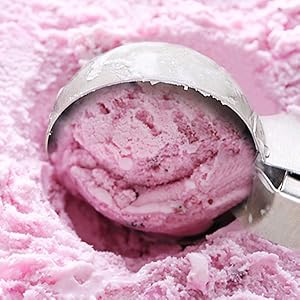 Premium Ice Cream Scoop with Trigger Ice Cream Scooper Stainless Steel, Heavy Duty Metal Icecream Scoop Spoon Dishwasher Safe, Perfect for Frozen Yogurt, Gelatos, Sundaes, Medium Silver