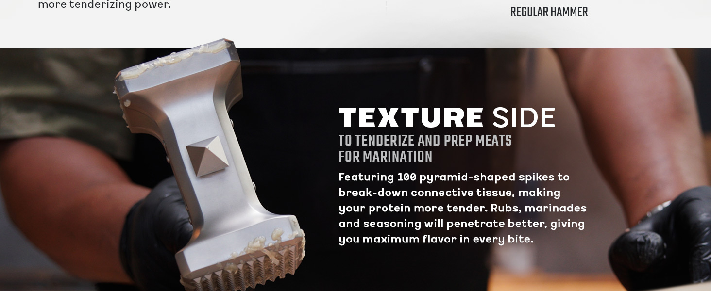 Dalstrong Meat Tenderizer Tool - NEW IMPROVED - Dual Sided, Extra-Large Meat Hammer - Premium High-Carbon Stainless Steel - Meat Mallet - Chef Pounder - Black G10 Handle