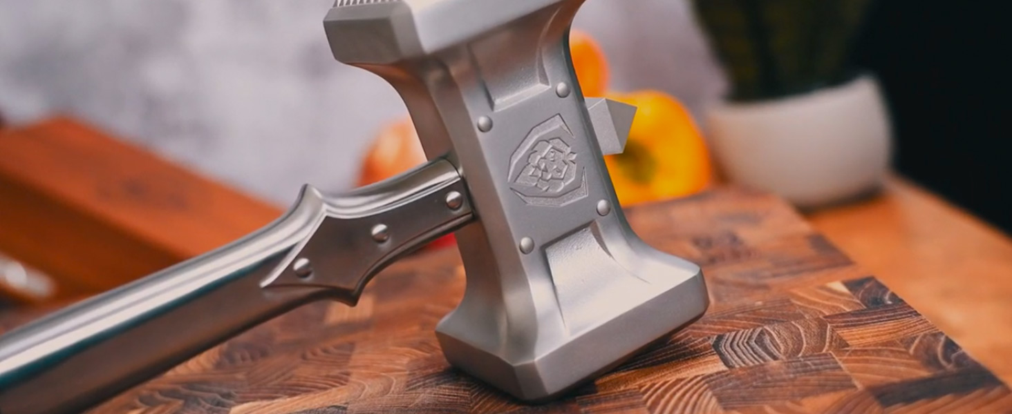 Dalstrong Meat Tenderizer Tool - NEW IMPROVED - Dual Sided, Extra-Large Meat Hammer - Premium High-Carbon Stainless Steel - Meat Mallet - Chef Pounder - Black G10 Handle