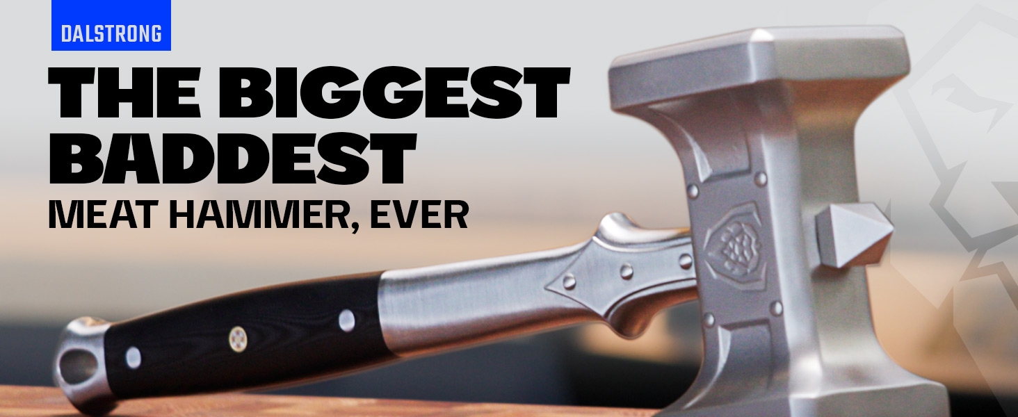Dalstrong Meat Tenderizer Tool - NEW IMPROVED - Dual Sided, Extra-Large Meat Hammer - Premium High-Carbon Stainless Steel - Meat Mallet - Chef Pounder - Black G10 Handle