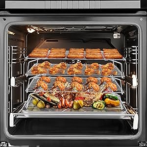 TeamFar Cooling Rack, 5-Tiers Stainless Steel Baking Cooling Wire Rack for Baking Roasting Cooking, Healthy & Firmly Weld, Stackable & Collapsible, Dishwasher Safe, 15”x10”