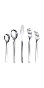 Berglander Pasta Fork, Stainless Steel Pasta Server, Spaghetti Spoon, Spaghetti Server, Noddle Fork, Heat Resistant (Silver)