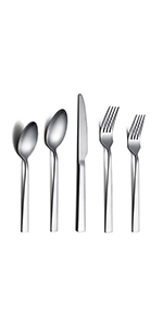 Berglander Pasta Fork, Stainless Steel Pasta Server, Spaghetti Spoon, Spaghetti Server, Noddle Fork, Heat Resistant (Silver)