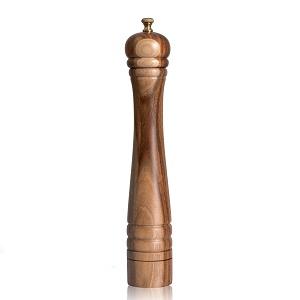 Pepper Mill, Pepper Grinder with Adjustable Stainless Steel Grinder, Acacia Wood, Height 30 cm / 12 inch