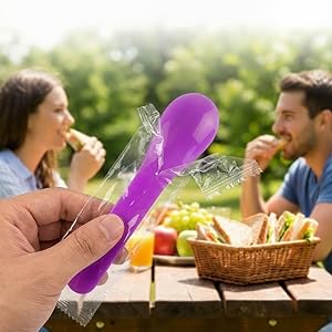 30 Pack Color Changing Ice Cream Spoons, 5.15 Inch Break-Resistant Plastic Spoons, Individually Wrapped - Eye-catching Color-Emergence Effect for Dessert Utensils, BPA Free