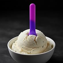 30 Pack Color Changing Ice Cream Spoons, 5.15 Inch Break-Resistant Plastic Spoons, Individually Wrapped - Eye-catching Color-Emergence Effect for Dessert Utensils, BPA Free