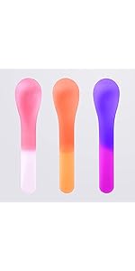 30 Pack Color Changing Ice Cream Spoons, 5.15 Inch Break-Resistant Plastic Spoons, Individually Wrapped - Eye-catching Color-Emergence Effect for Dessert Utensils, BPA Free