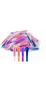 30 Pack Color Changing Ice Cream Spoons, 5.15 Inch Break-Resistant Plastic Spoons, Individually Wrapped - Eye-catching Color-Emergence Effect for Dessert Utensils, BPA Free