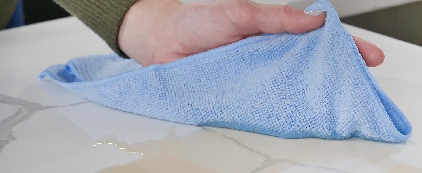 S&T INC. 100 Pack Microfiber Cleaning Cloth, Bulk Towels for Home, Reusable Microfiber Towels for Cars, Cleaning Rags, Light Blue, 11.5 Inches x 11.5 Inches, 100 Count