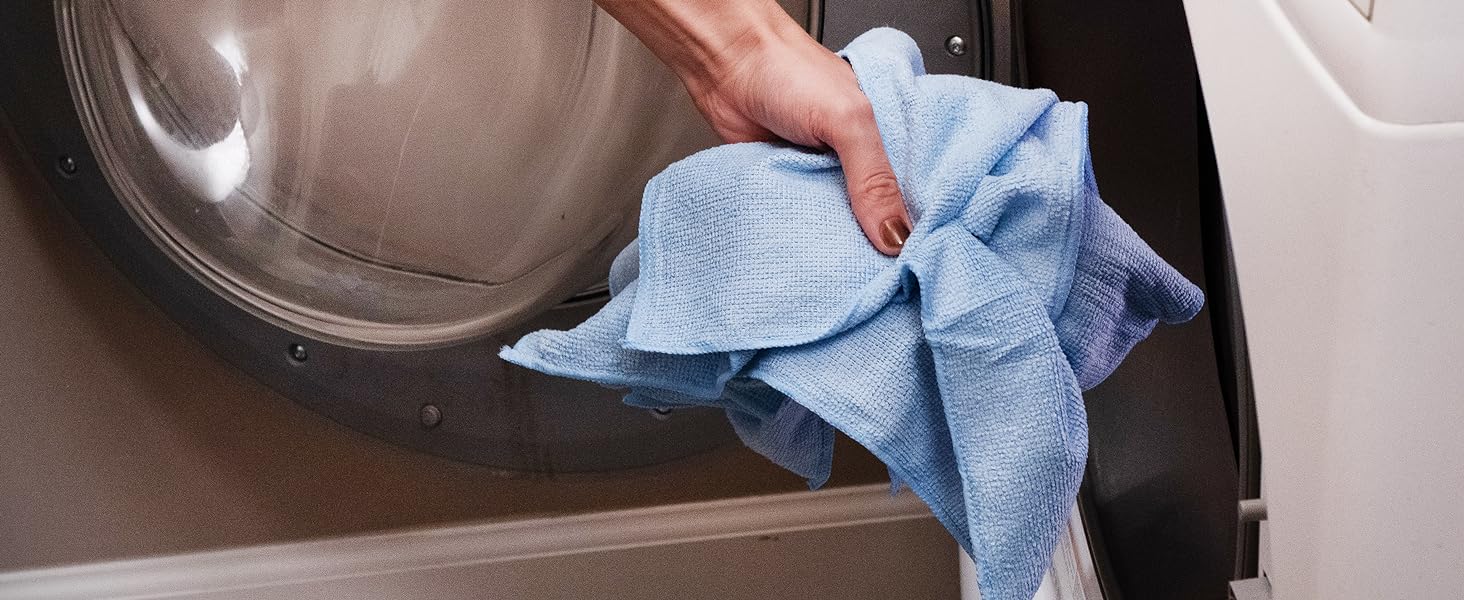S&T INC. 100 Pack Microfiber Cleaning Cloth, Bulk Towels for Home, Reusable Microfiber Towels for Cars, Cleaning Rags, Light Blue, 11.5 Inches x 11.5 Inches, 100 Count