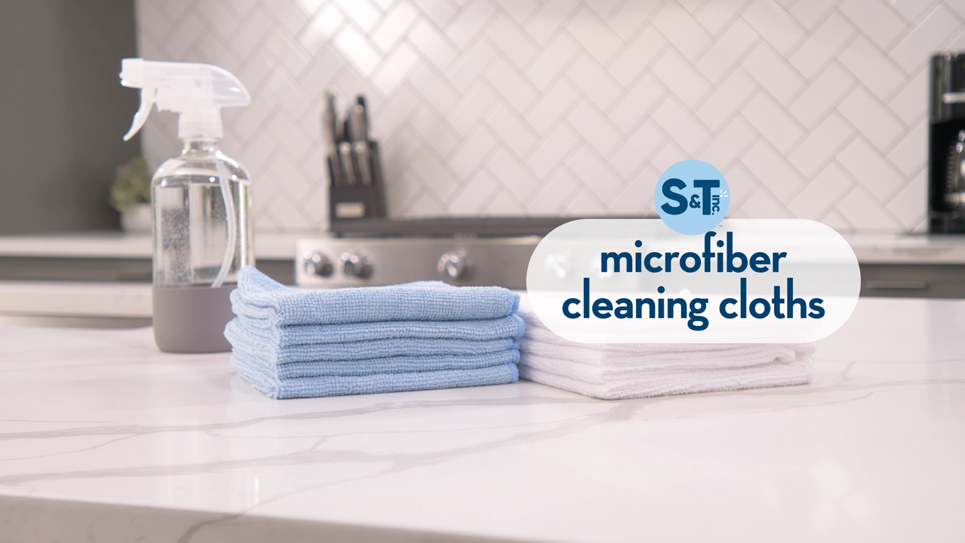 S&T INC. 100 Pack Microfiber Cleaning Cloth, Bulk Towels for Home, Reusable Microfiber Towels for Cars, Cleaning Rags, Light Blue, 11.5 Inches x 11.5 Inches, 100 Count