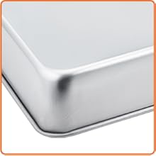 E-far 8 x 8-Inch Baking Pan with lid, Square Cake Brownie Baking Pans Stainless Steel Bakeware Set of 2, Non-toxic & Healthy, Easy Clean & Dishwasher Safe - 4 Pieces(2 Pans + 2 Lids)