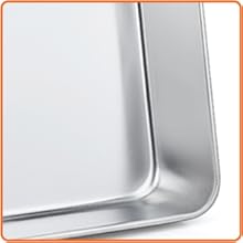 E-far 8 x 8-Inch Baking Pan with lid, Square Cake Brownie Baking Pans Stainless Steel Bakeware Set of 2, Non-toxic & Healthy, Easy Clean & Dishwasher Safe - 4 Pieces(2 Pans + 2 Lids)