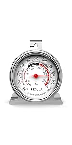 2 Pack Refrigerator Thermometer, 30-30°C/20-80°F, Classic Fridge Thermometer Large Dial with Red Indicator Thermometer for Freezer Refrigerator Cooler