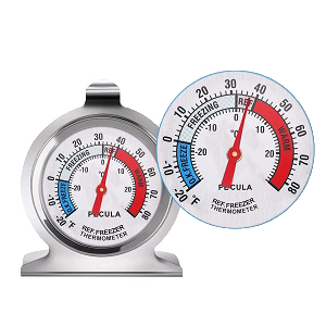 2 Pack Refrigerator Thermometer, 30-30°C/20-80°F, Classic Fridge Thermometer Large Dial with Red Indicator Thermometer for Freezer Refrigerator Cooler