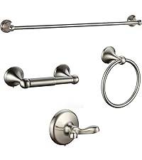 BGL Bathroom Accessory Set, Brushed Nickel Adjustable Expandable Towel Bar 4-Piece Bathroom Hardware Set Wall Mounted